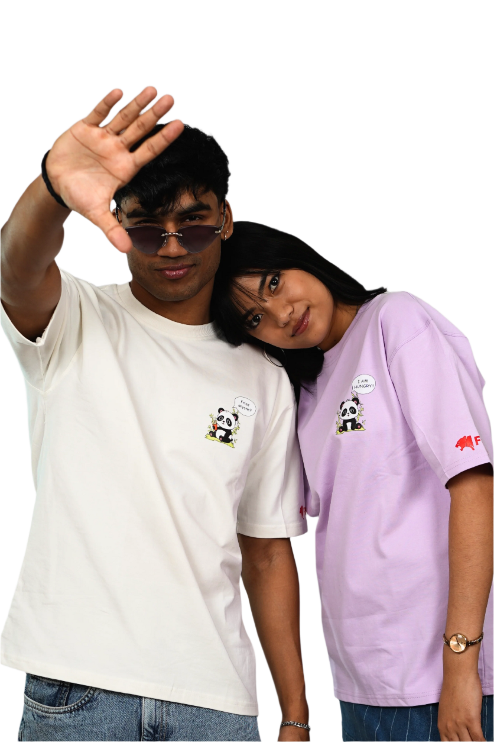 Panda  Couple Tshirt, front side