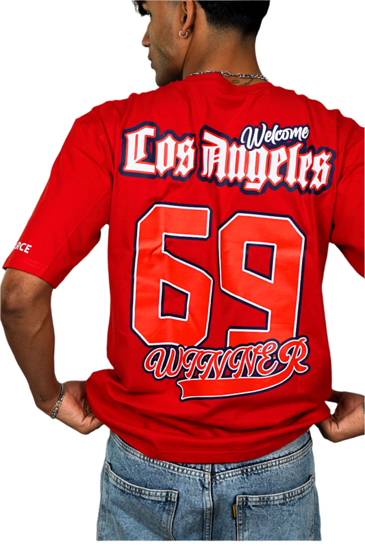 LOS ANGELES OVERSIZED T-SHIRT RED