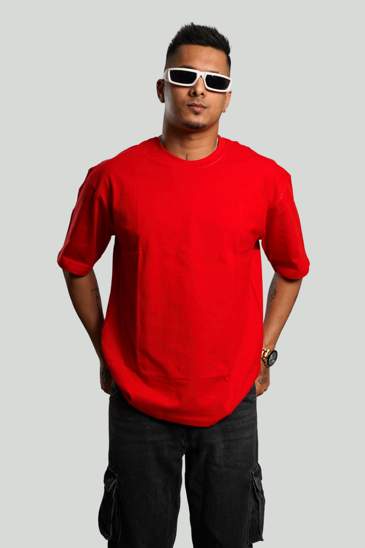 PLAIN BLACK FRENCH TERRY TSHIRT
