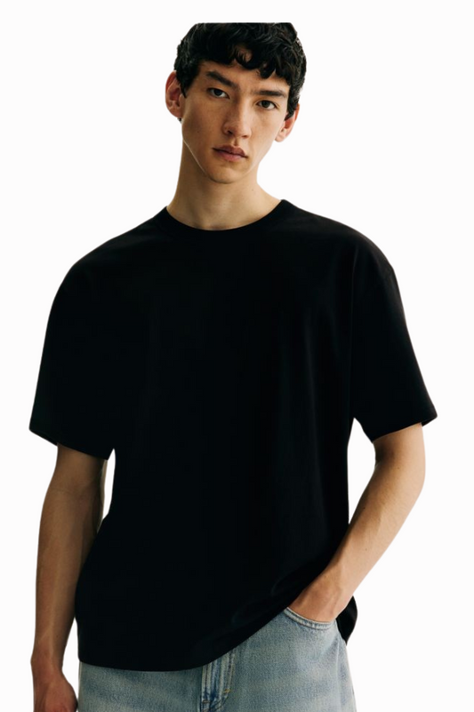 PLAIN BLACK FRENCH TERRY TSHIRT