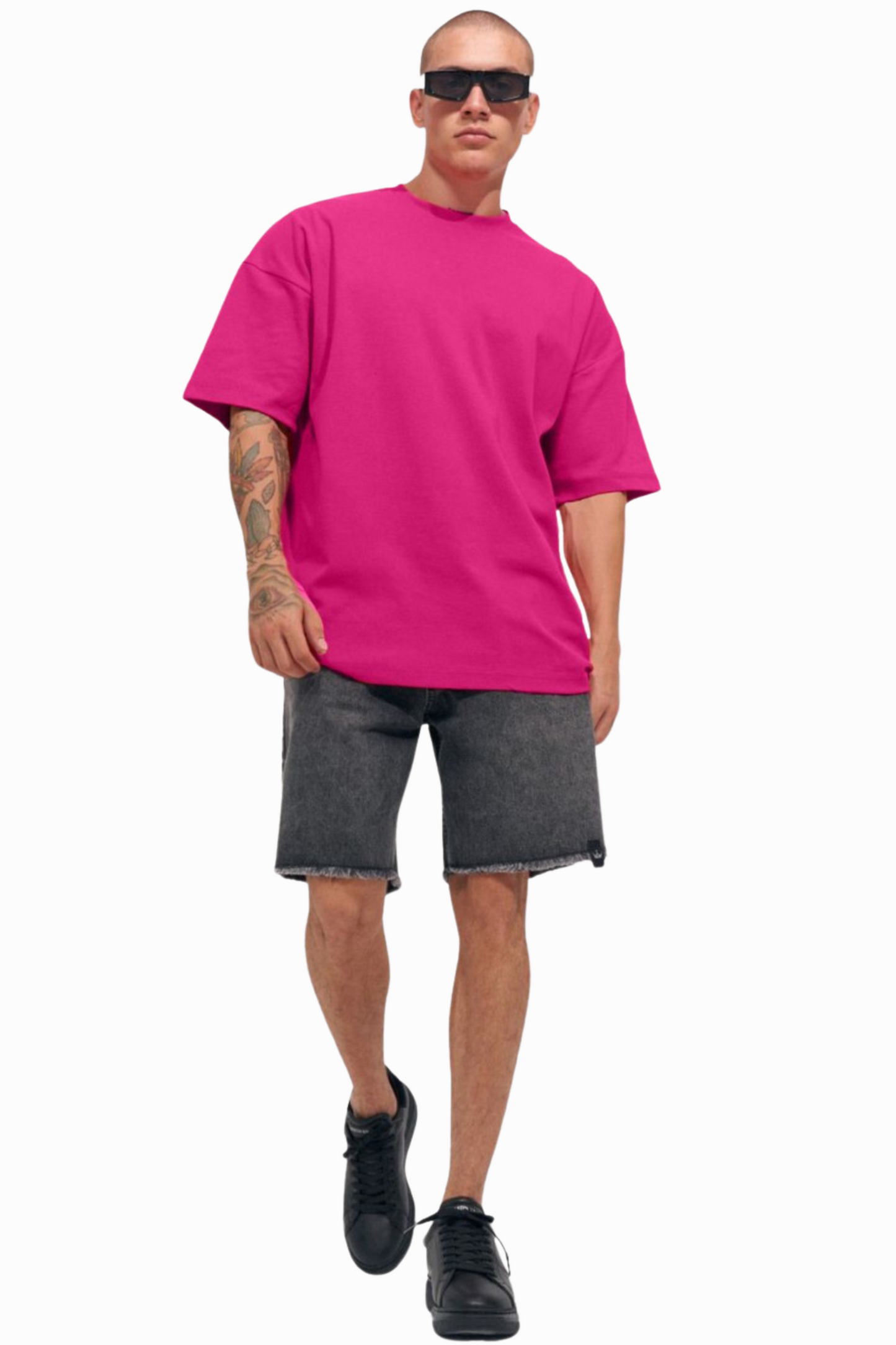 PLAIN MAGENTA FRENCH TERRY TSHIRT