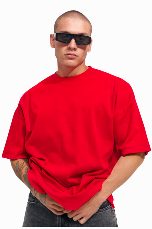 PLAIN RED FRENCH TERRY TSHIRT
